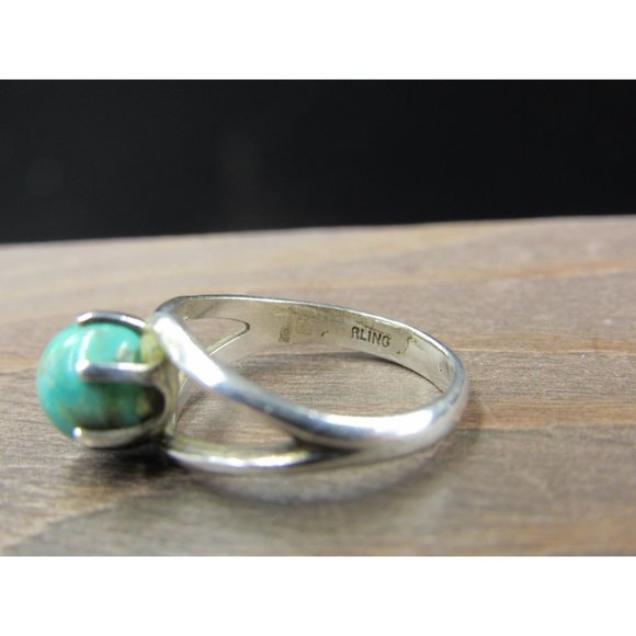 Size 5 Sterling Silver Bell Trading Company Turquoise Stone Band Ring Vintage - Picture 5 of 8
